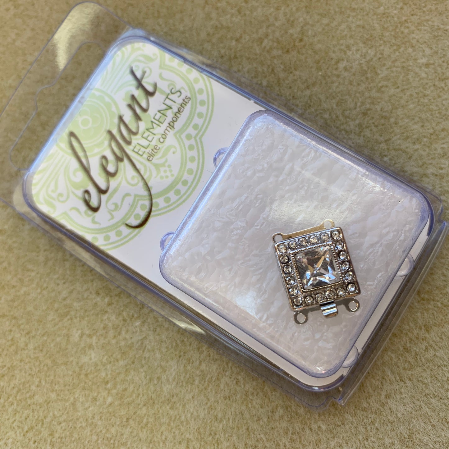 German Clasp Rhodium Plated Box Style 2 Hole (1 piece) - choose style and color