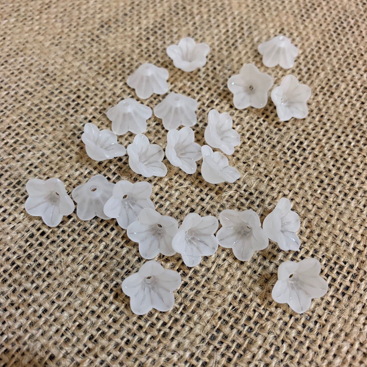 Frosted Acrylic Flowers & Bead Caps - Select size/style