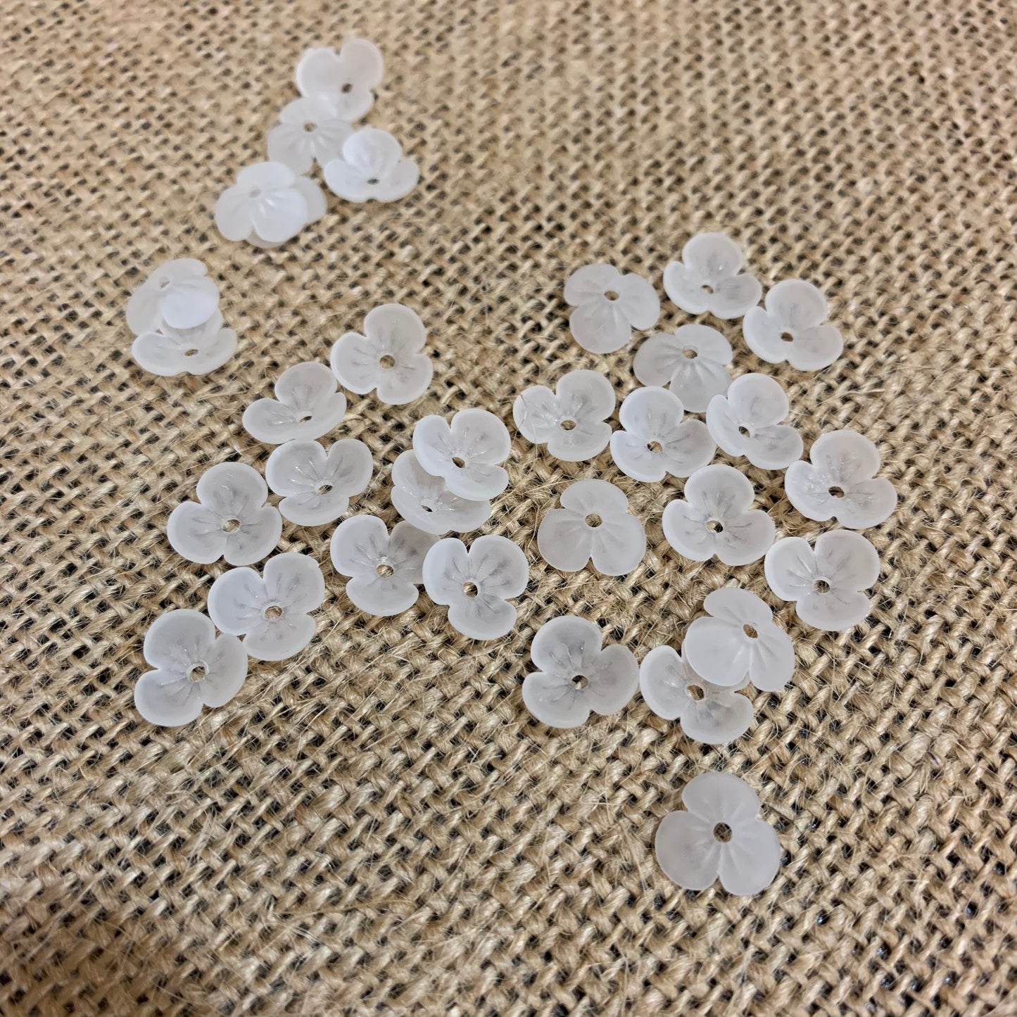 Frosted Acrylic Flowers & Bead Caps - Select size/style