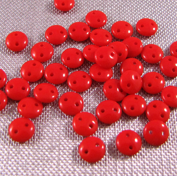 2 Hole Lentil Beads - choose color