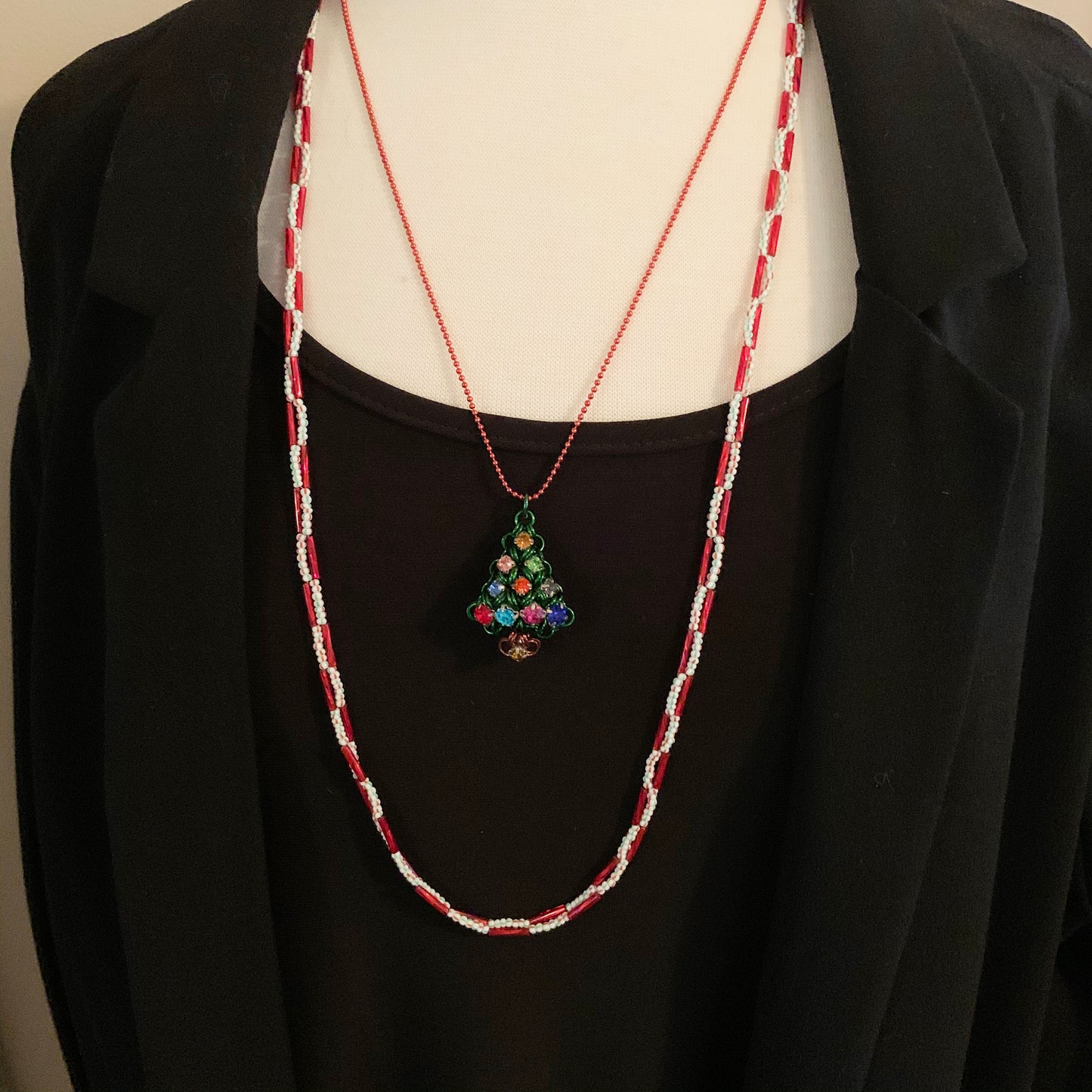 Rhinestone Christmas Tree Pendant Kit with Video Class - Green & Multicolor