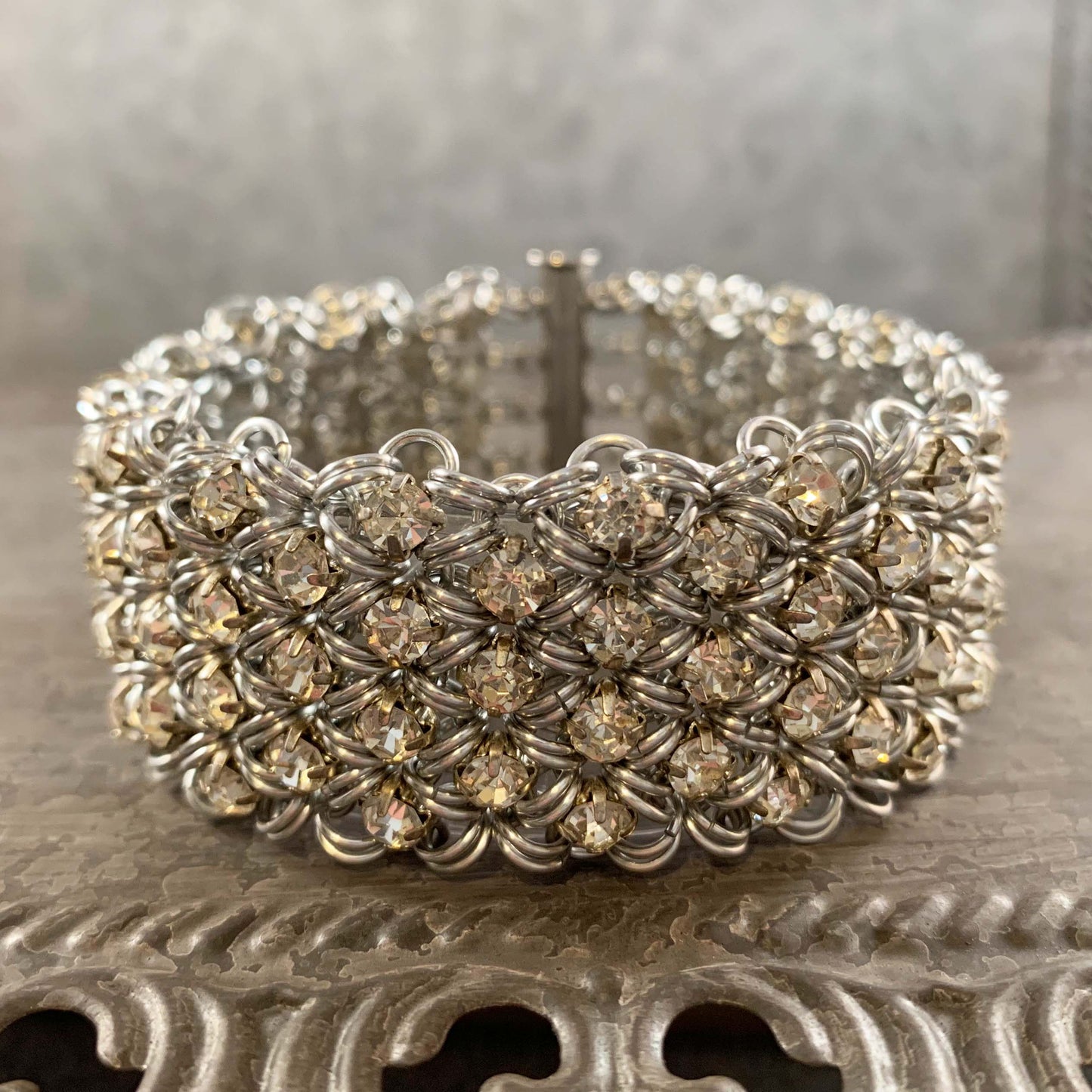 Rhinestone Cuff Bracelet Kit with Video Class- Silver & Crystal