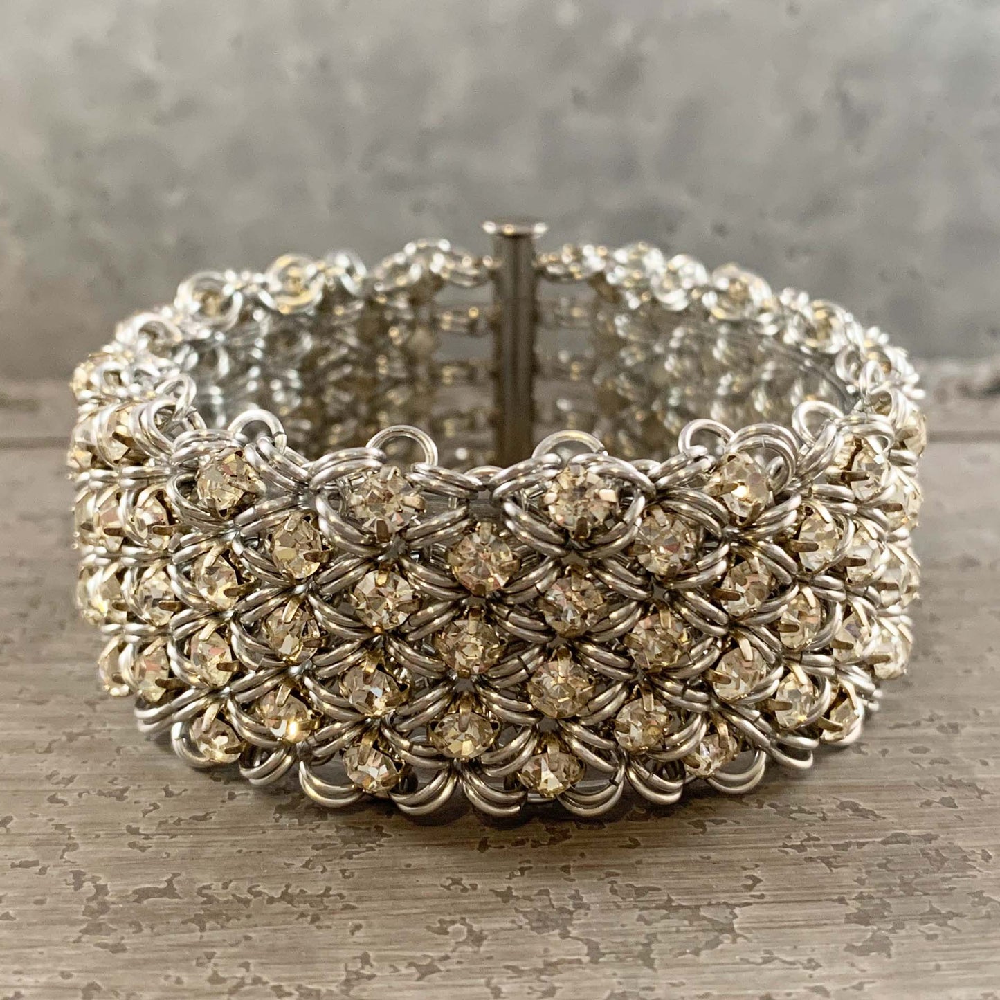 Rhinestone Cuff Bracelet Kit with Video Class- Silver & Crystal