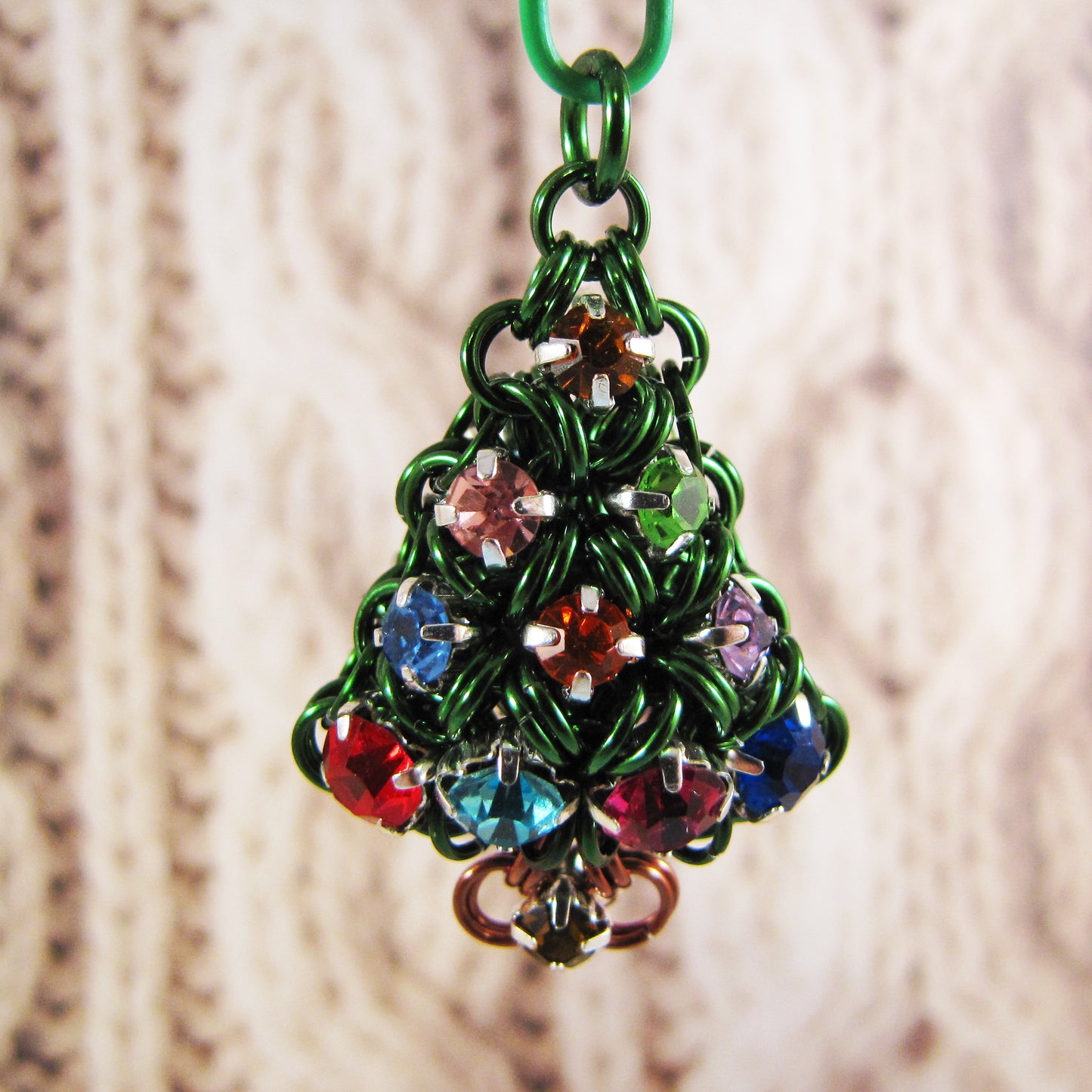 Rhinestone Christmas Tree Pendant Kit with Video Class - Green & Multicolor