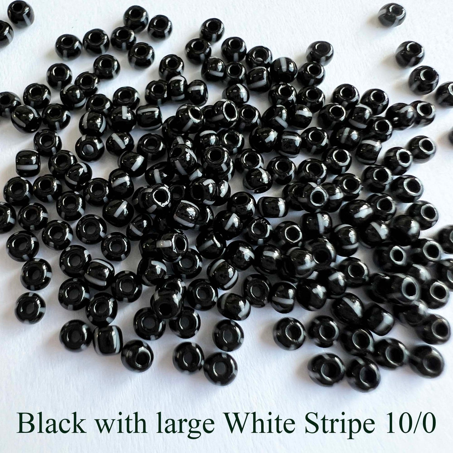Striped Seed Beads Sizes 10 and 11