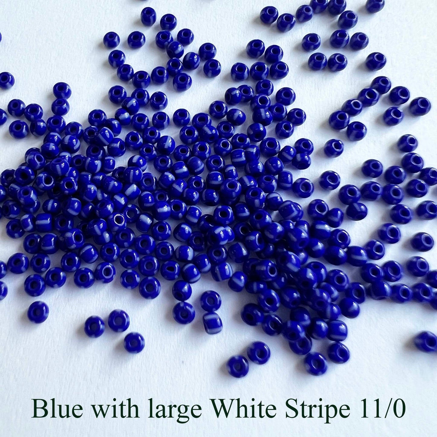 Striped Seed Beads Sizes 10 and 11