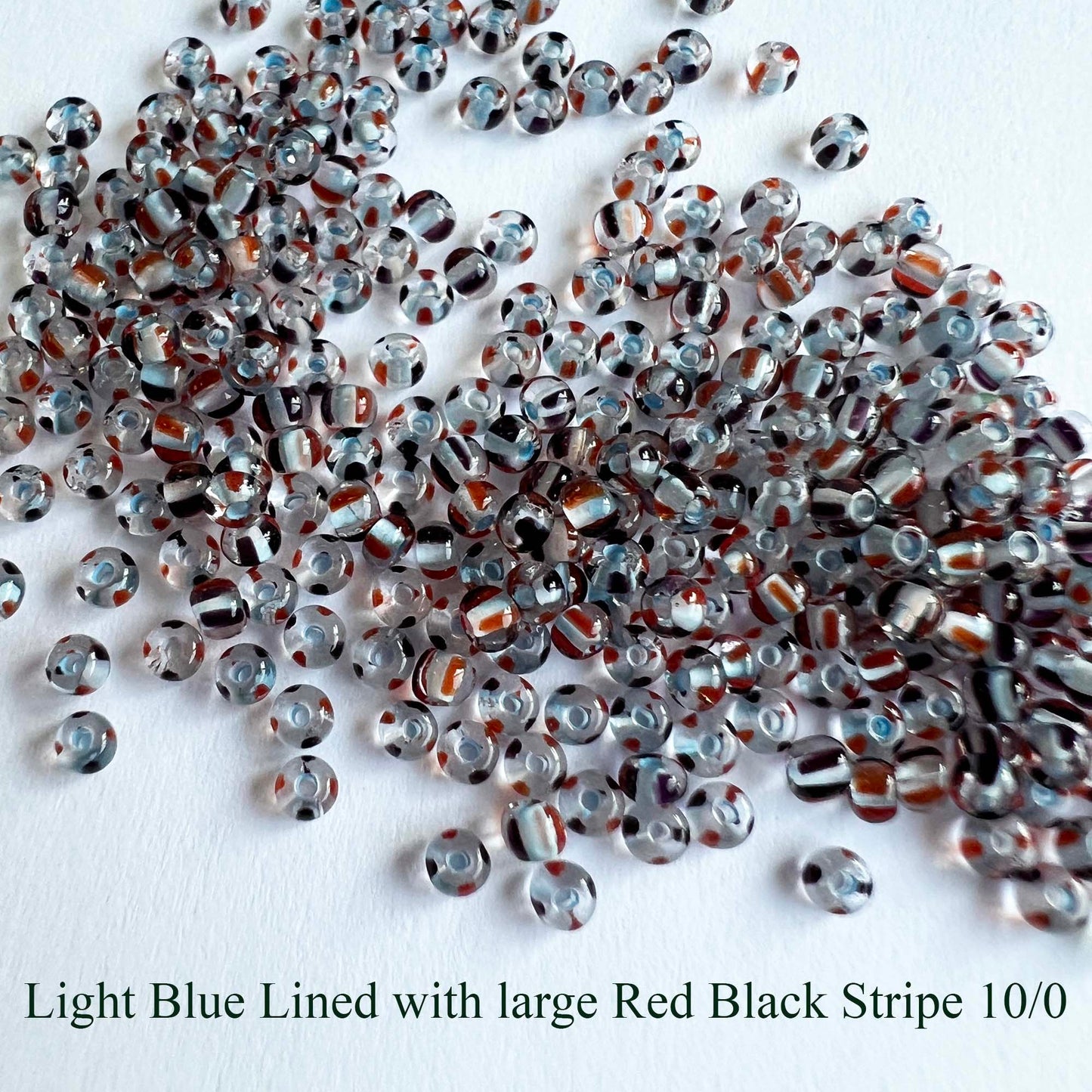 Striped Seed Beads Sizes 10 and 11