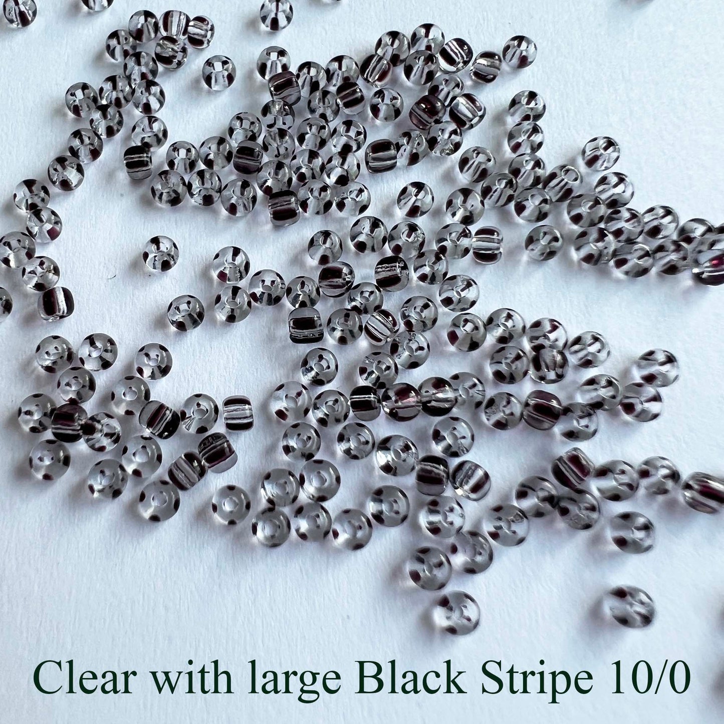 Striped Seed Beads Sizes 10 and 11