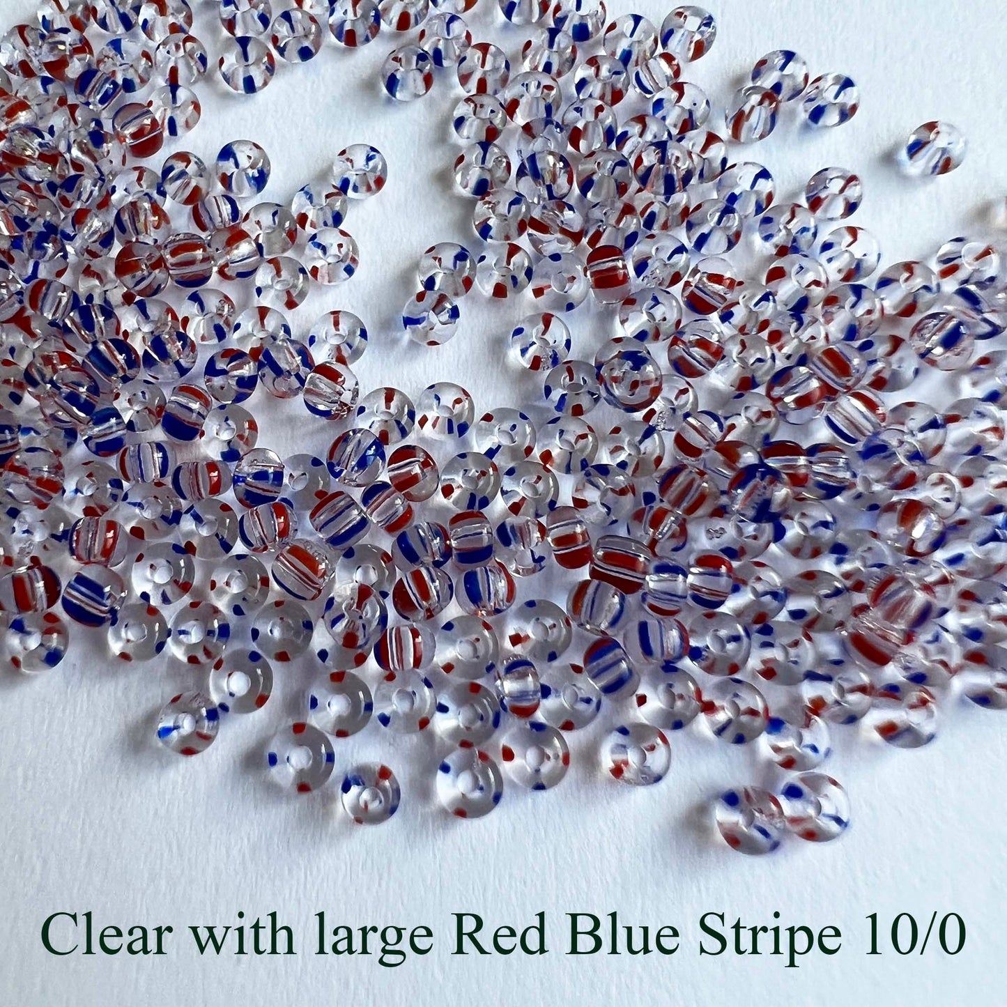Striped Seed Beads Sizes 10 and 11