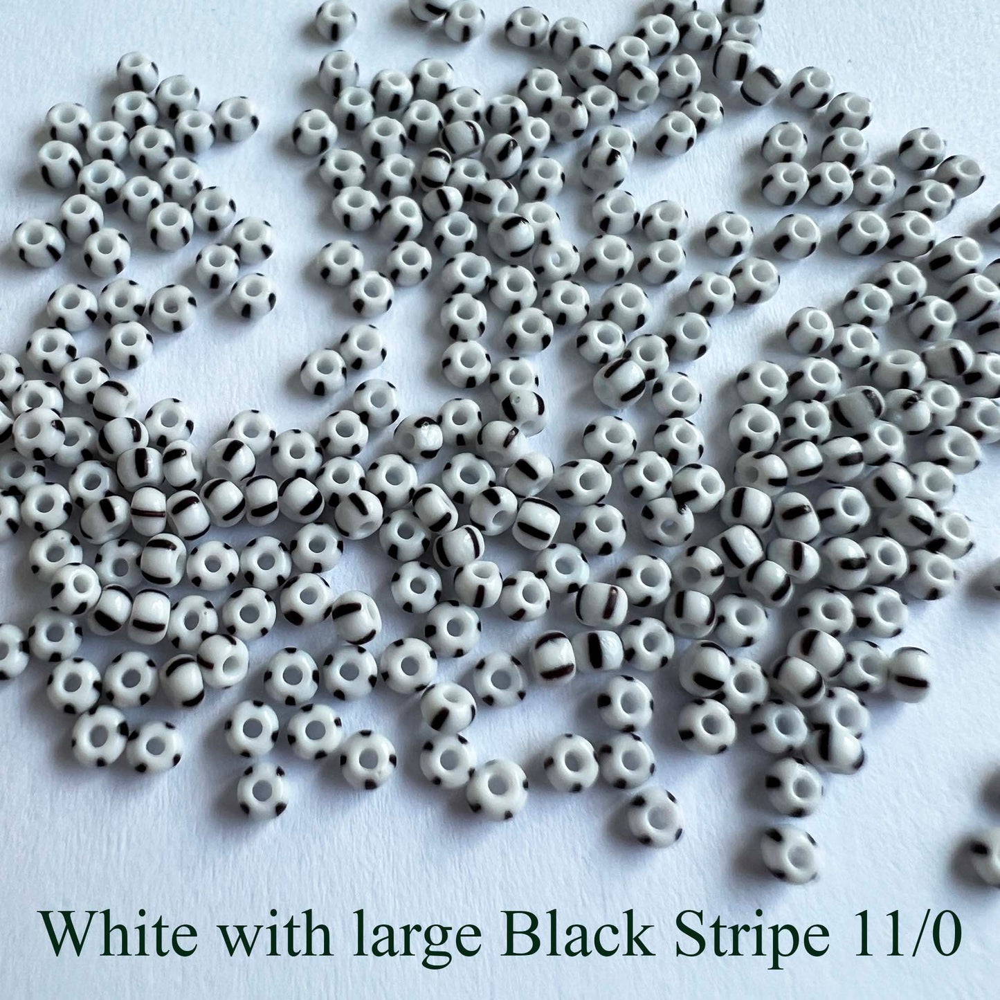 Striped Seed Beads Sizes 10 and 11