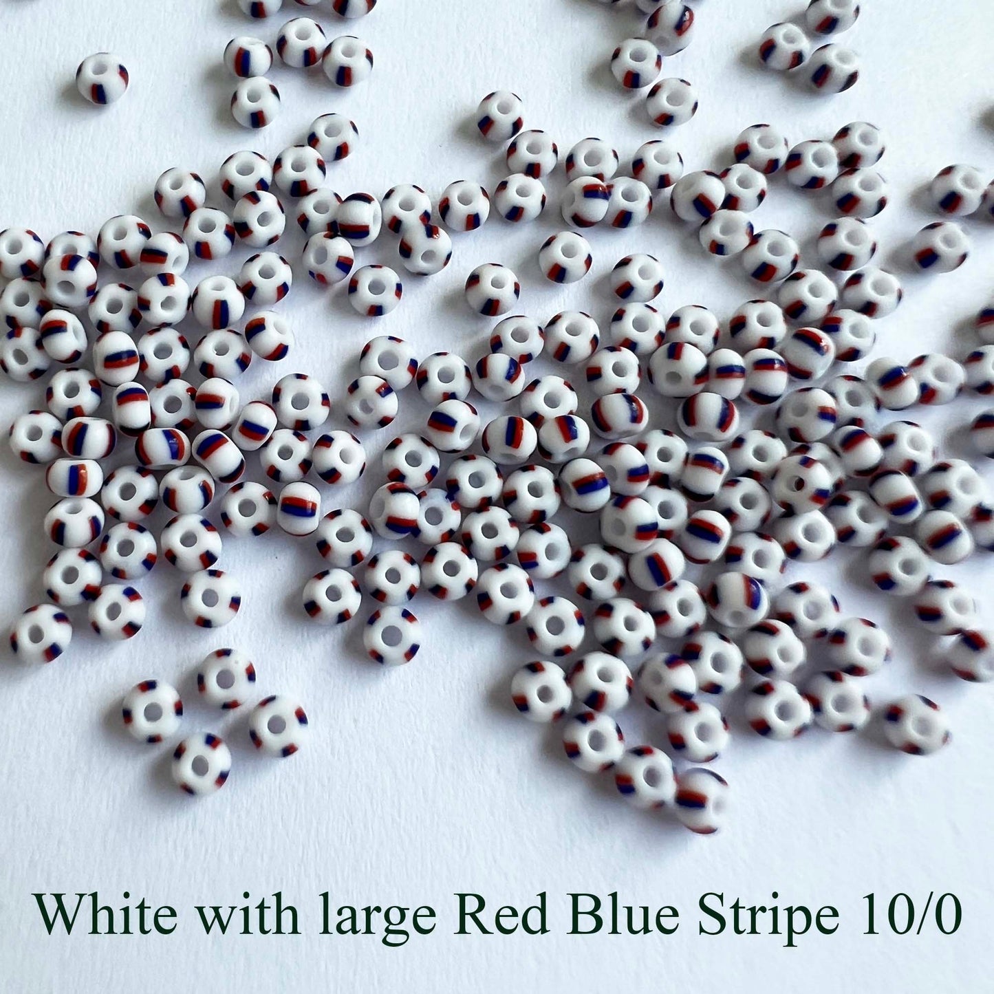 Striped Seed Beads Sizes 10 and 11