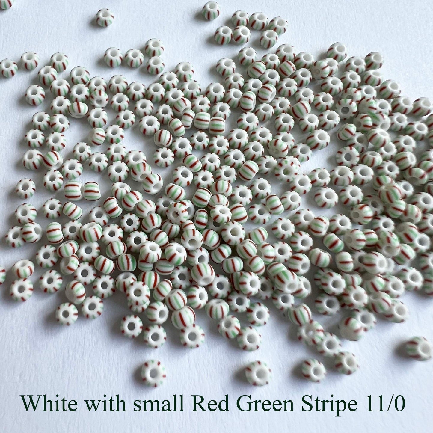 Striped Seed Beads Sizes 10 and 11
