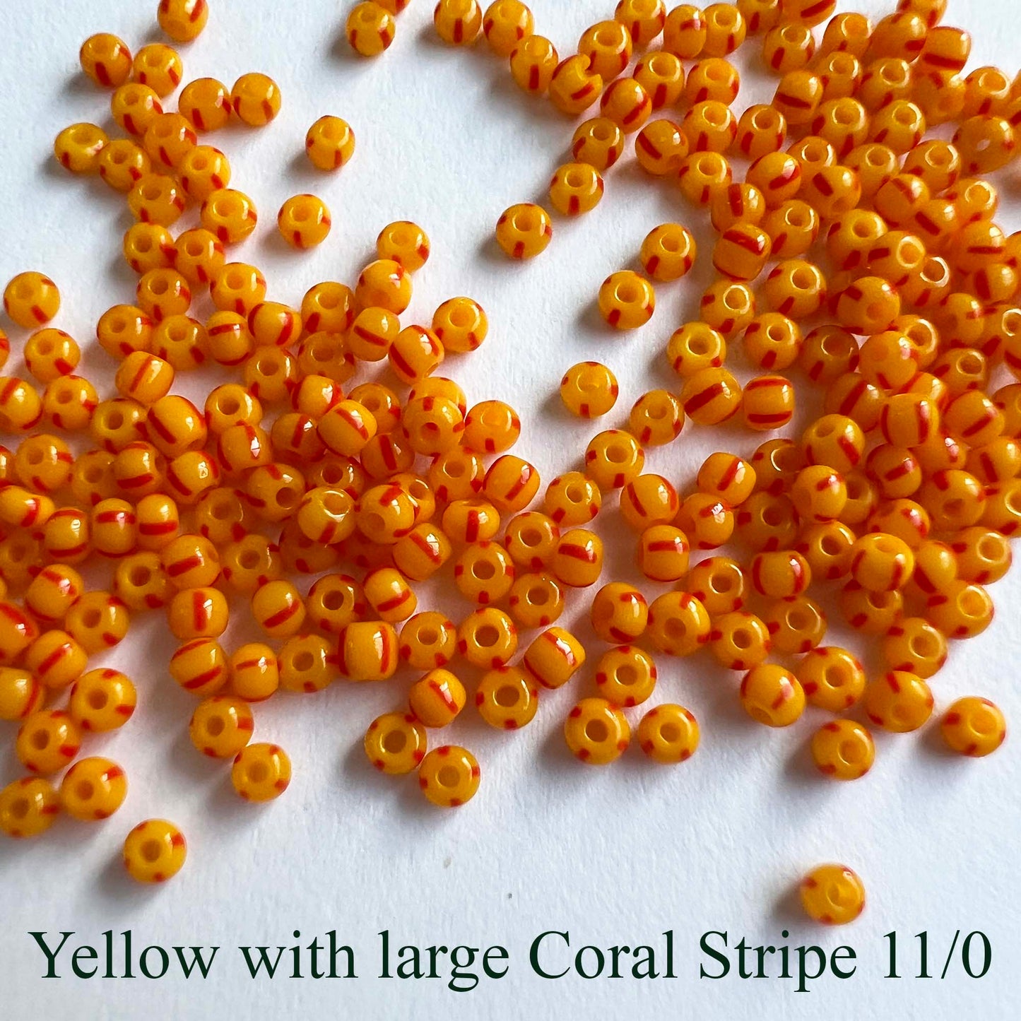 Striped Seed Beads Sizes 10 and 11