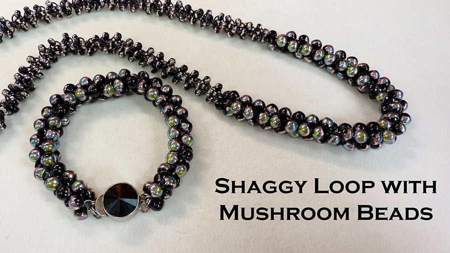 Mushroom Bead Shaggy Loop Bracelet