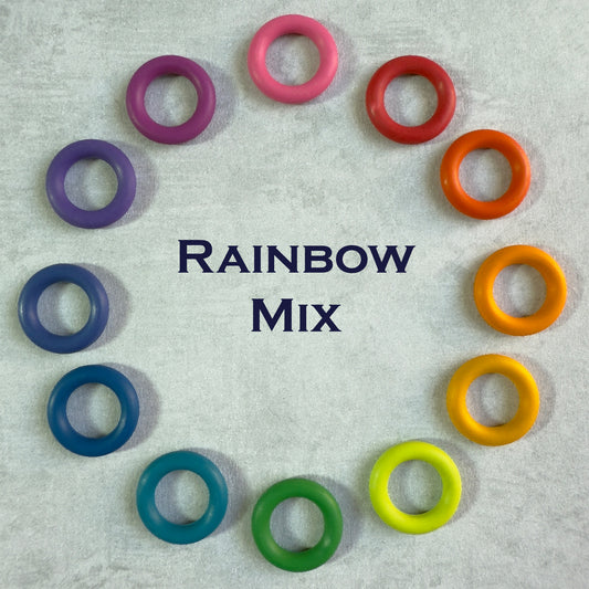 10mm EPDM Rubber O-Rings (ID: 6mm) - Hand Picked 12 Color Rainbow (4 of each color) - choose mix