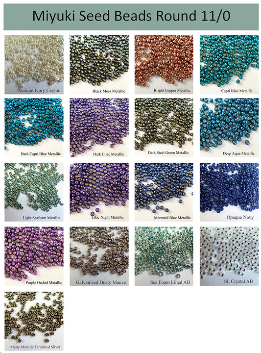 11/0 Miyuki Round Seed Beads- Choose Color