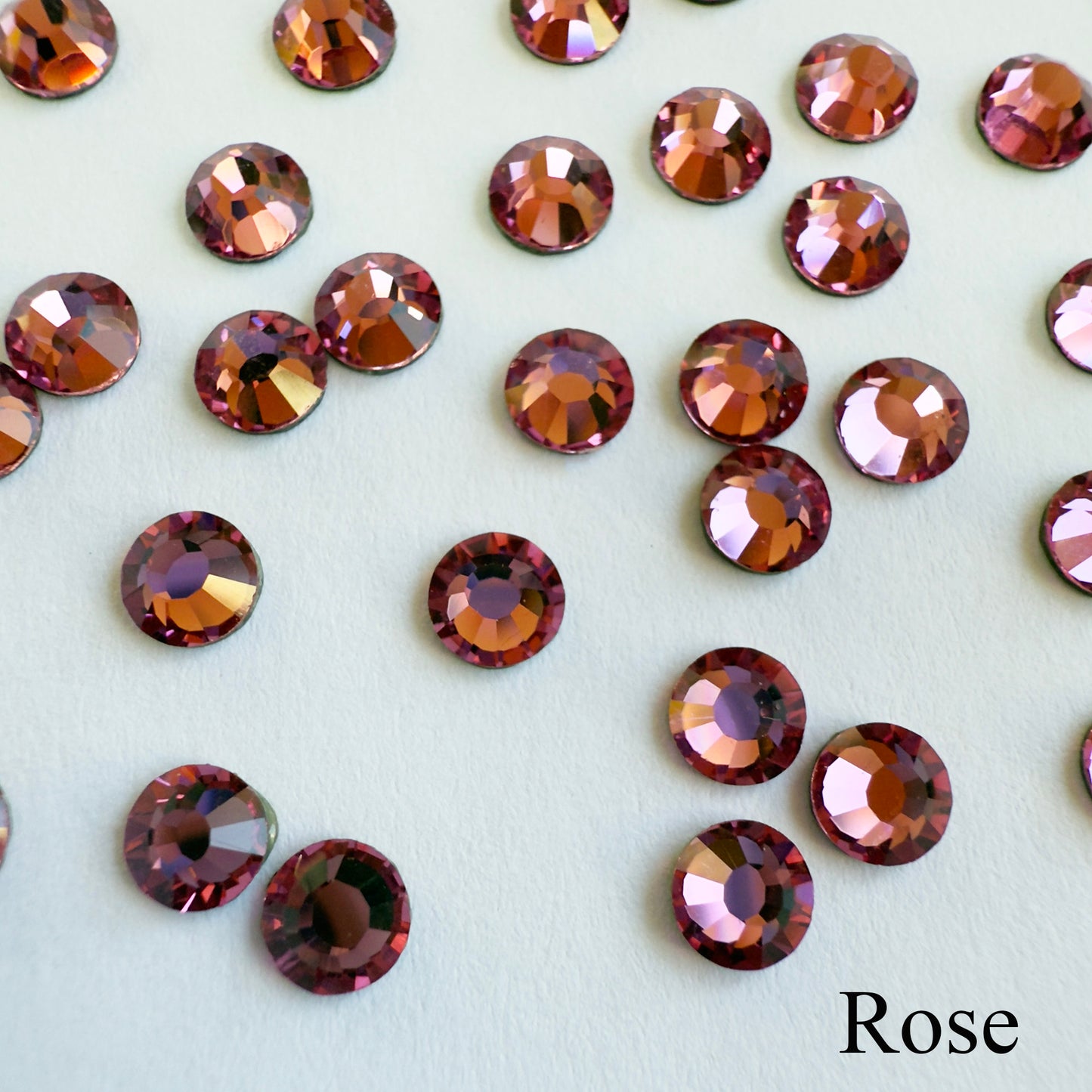 Set your own Preciosa Rose Montees Non AB Colors 16ss (3.8-4mm) - Pkg of 25 settings + 25 flat back Preciosa Rhinestones