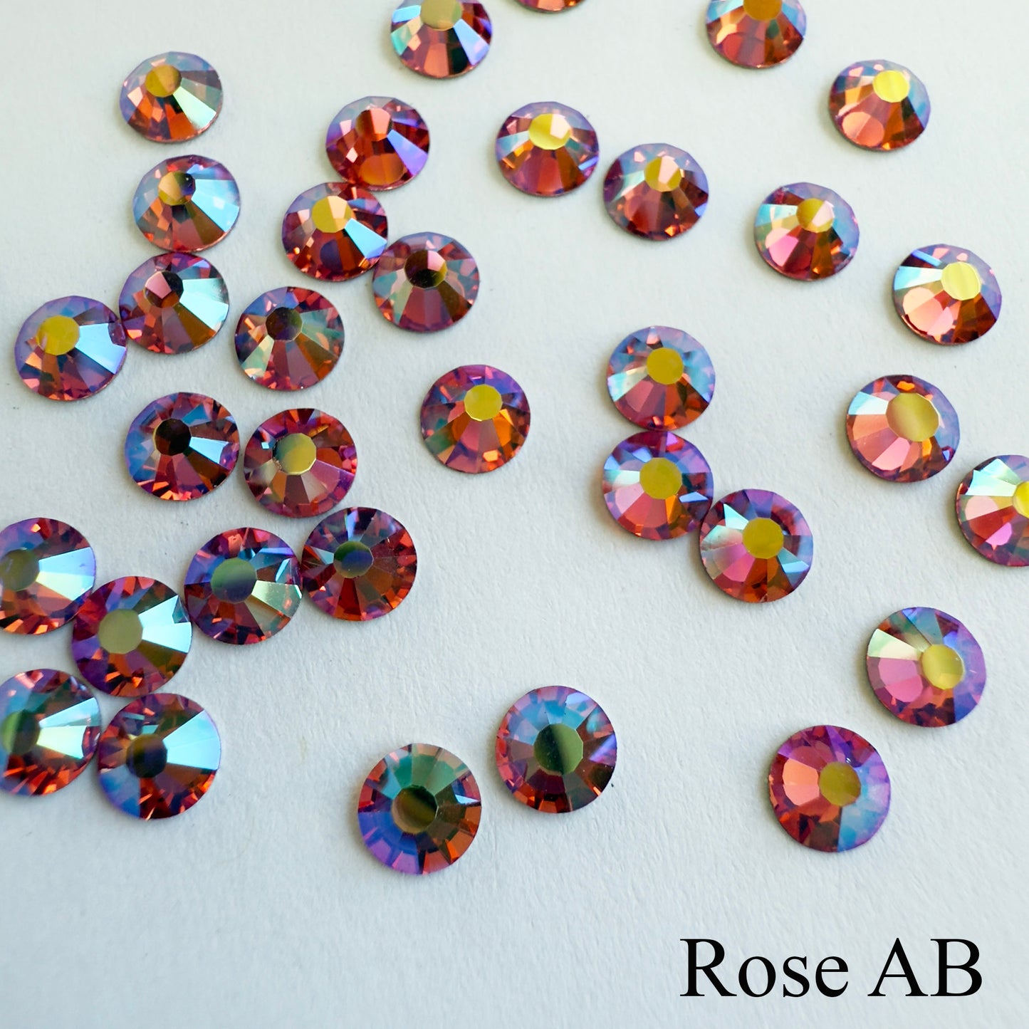 Set your own Preciosa Rose Montees AB Colors 16ss (3.8-4mm) - Pkg of 25 settings + 25 flat back Preciosa Rhinestones