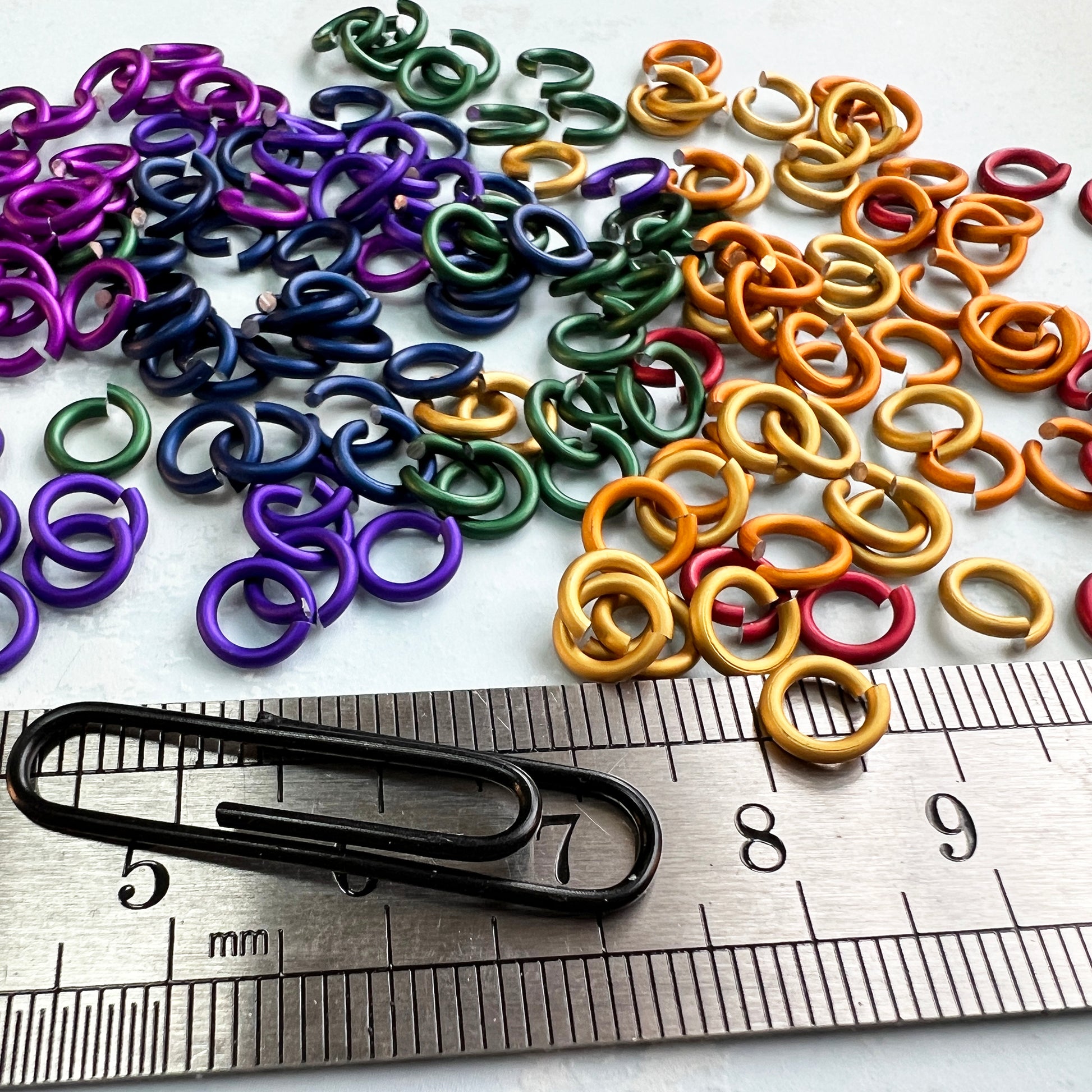 18g 5/32 SWG Jump Rings Rainbow Mixed - hand picked- choose matte or shiny