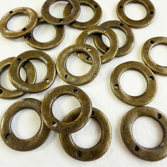 Pewter Donut Connectors (14.5mm) - Choose color