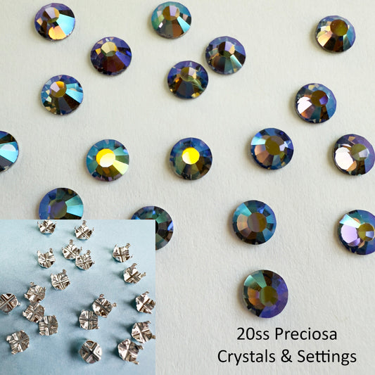 Set your own Preciosa Rose Montees 20ss (4.6-4.8mm) - Pkg of 25 settings & 25 flat back stones
