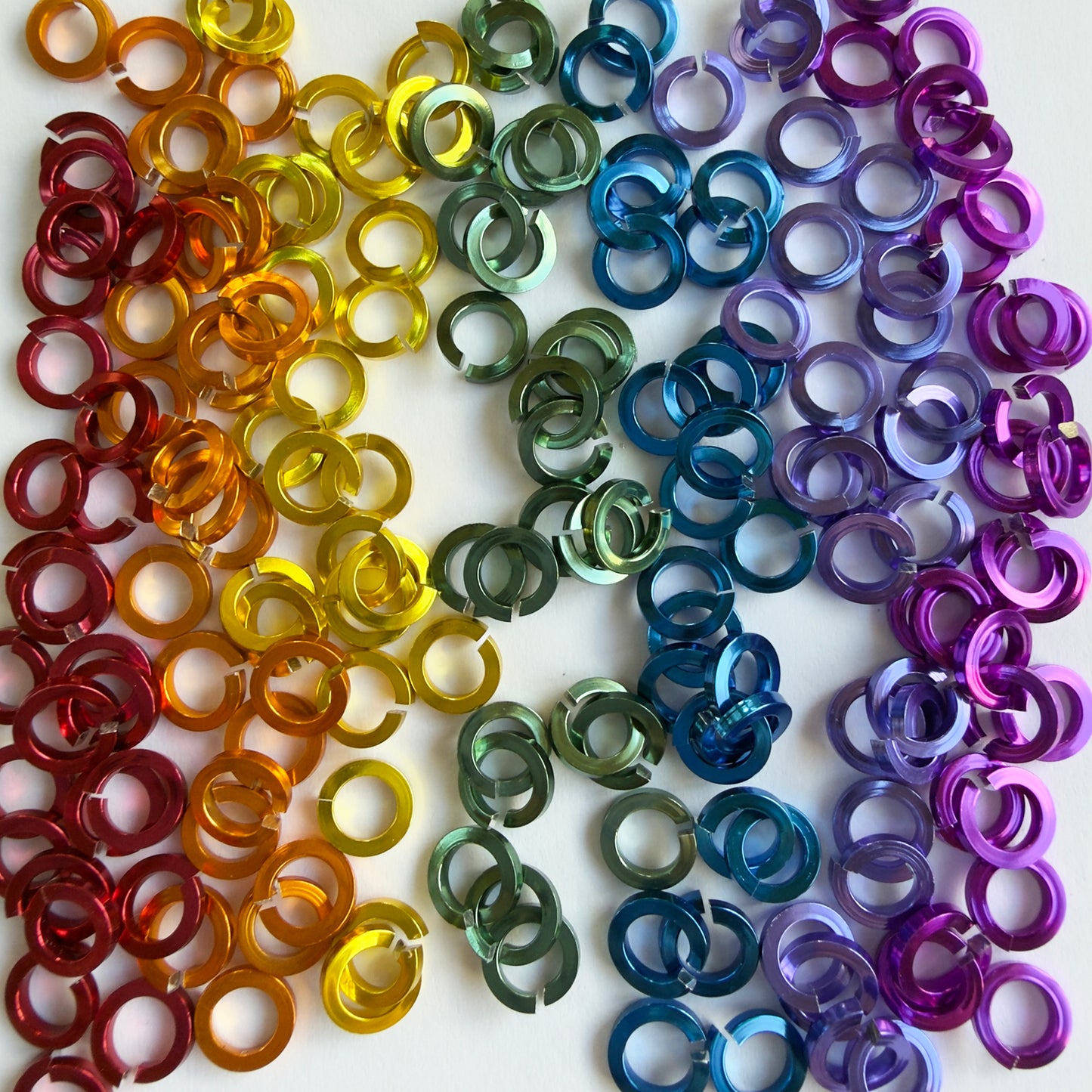 18g 5/32" SWG Jump Rings Rainbow Mixed - hand picked- choose matte or shiny