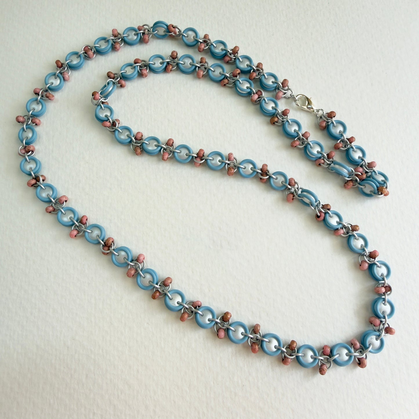 Lentil & Seed Bead Chain Necklace Mini Kit with Video Class - Saltwater Sunset