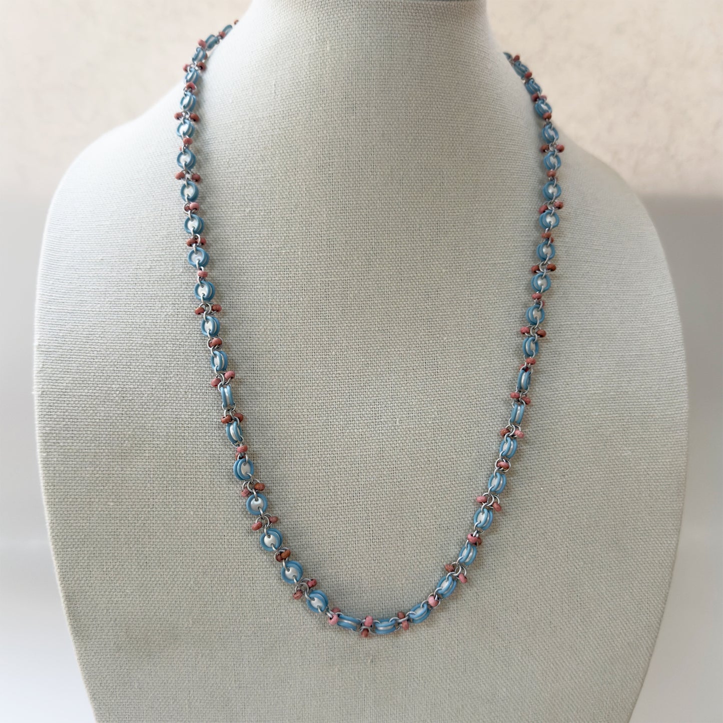 Lentil & Seed Bead Chain Necklace Mini Kit with Video Class - Saltwater Sunset