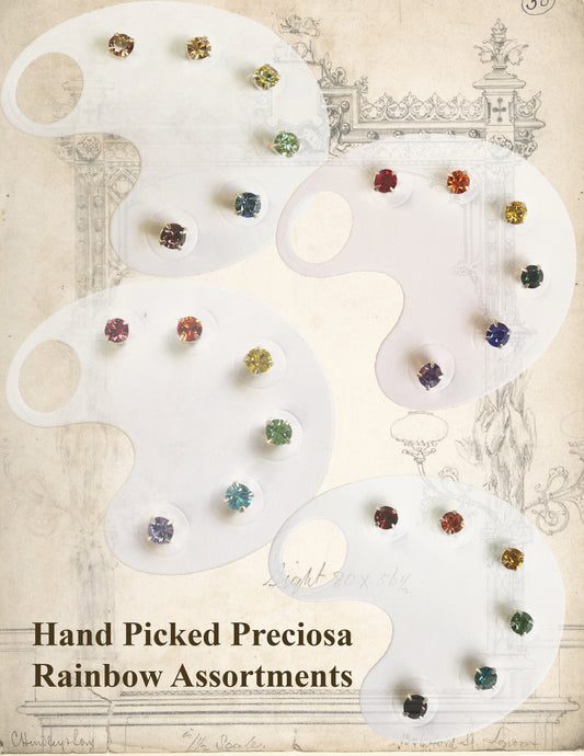 Preciosa Chaton Montee Rainbow Assortment - Hand Picked - Choose Style