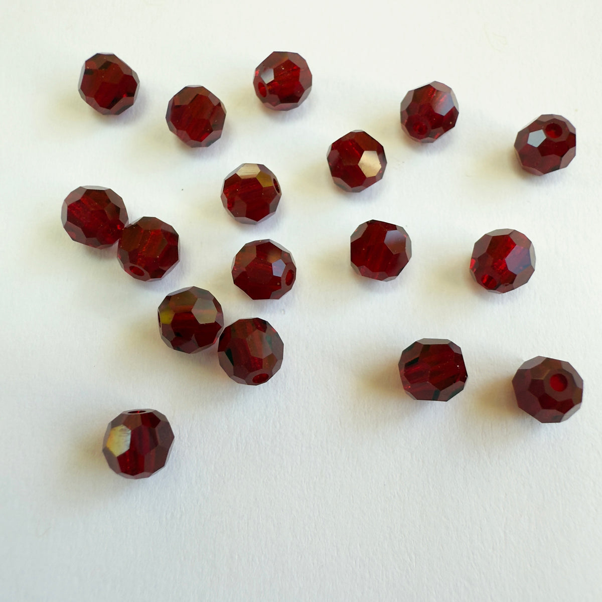 Preciosa Crystal Bead Faceted Round 4mm (Pkg of 24) - Siam Ruby