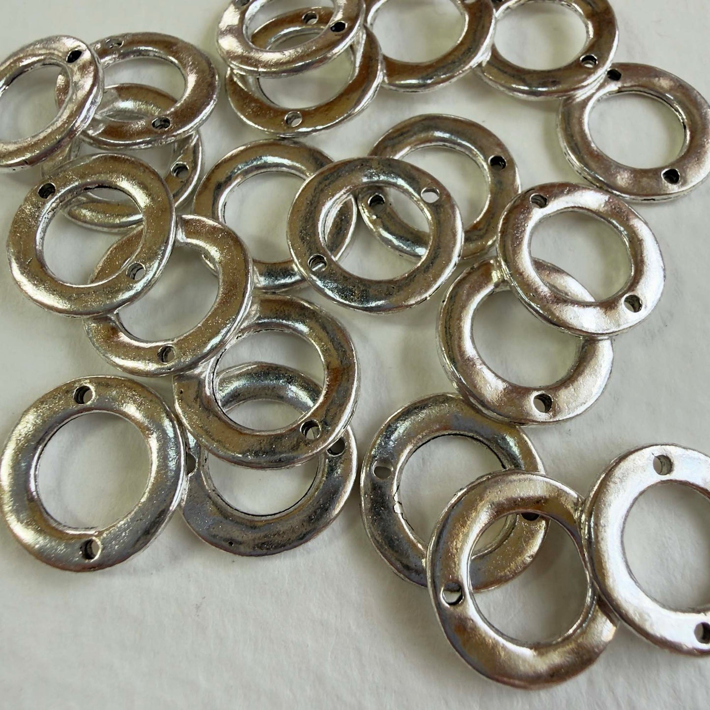 Pewter Donut Connectors (14.5mm) - Choose color