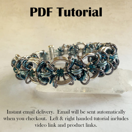 Solar Flares Rhinestone Bracelet PDF Tutorial with Video Class
