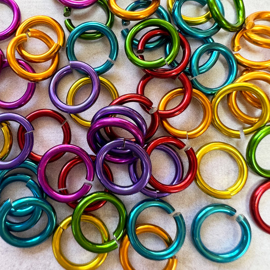 16g 1/4" Jump Rings - Hand Picked Rainbow Pack - 7 Colors