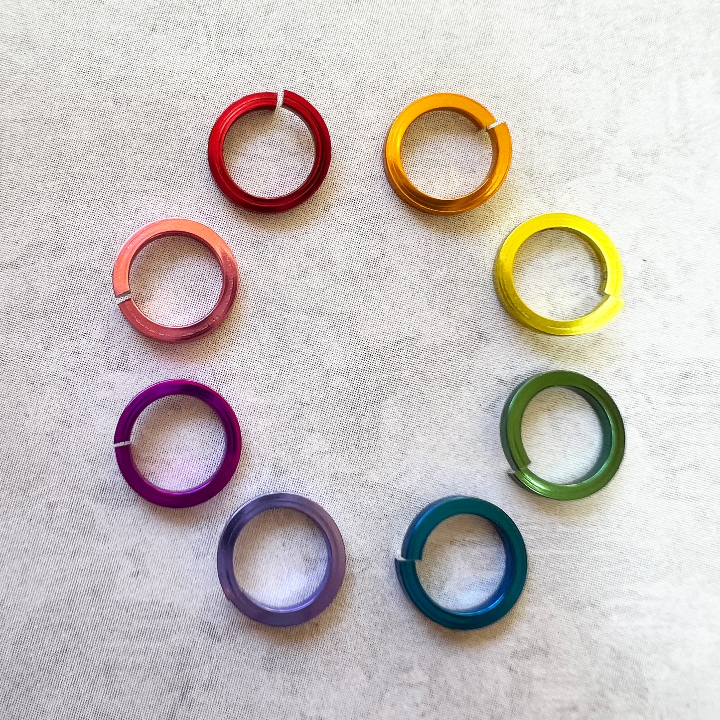 18g 1/4" SQUARE Jump Rings Rainbow Pack - 8 Colors