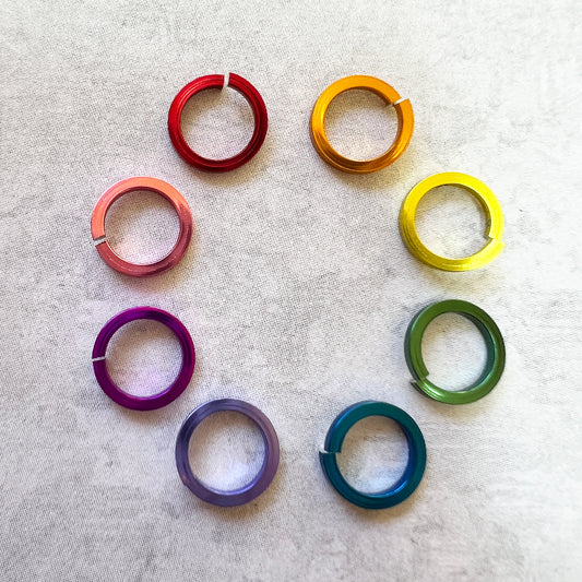 18g 1/4" SQUARE Jump Rings Rainbow Pack - 8 Colors