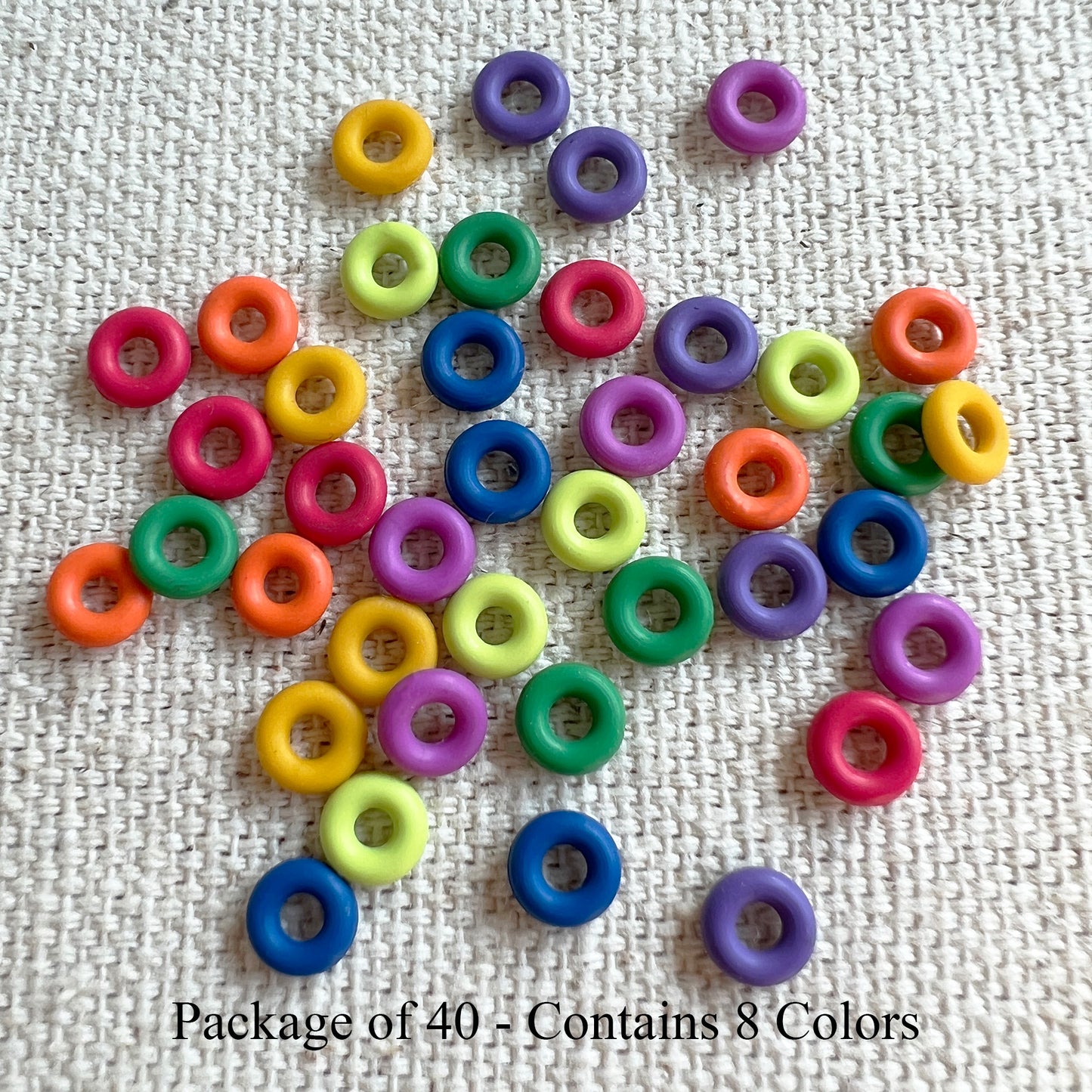 5mm O-Rings Hand Picked Rainbow Mix - Package of 40