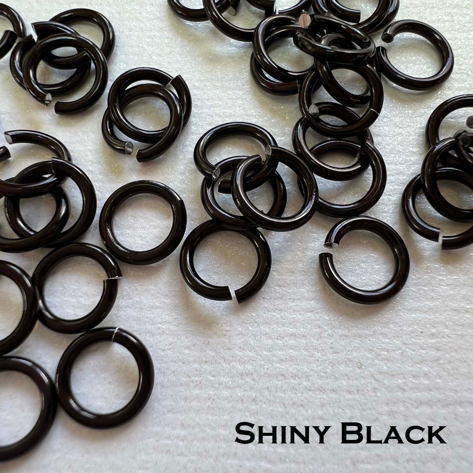 10mm Shiny Black Nite Open Jump Rings