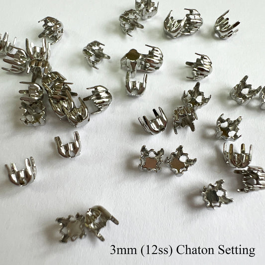 Chaton Montee Prong Setting 3mm (12ss) - 50 pieces - choose color