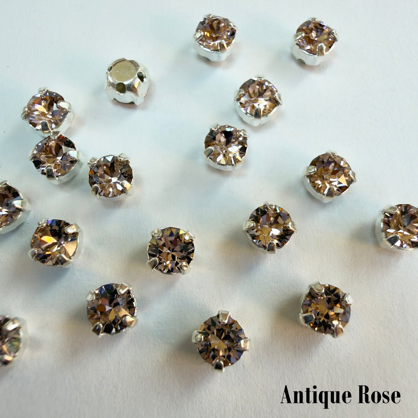 Swarovski Chaton Montees 16ss (3.8-4mm) in Silver Plated Settings - Choose Stone Color