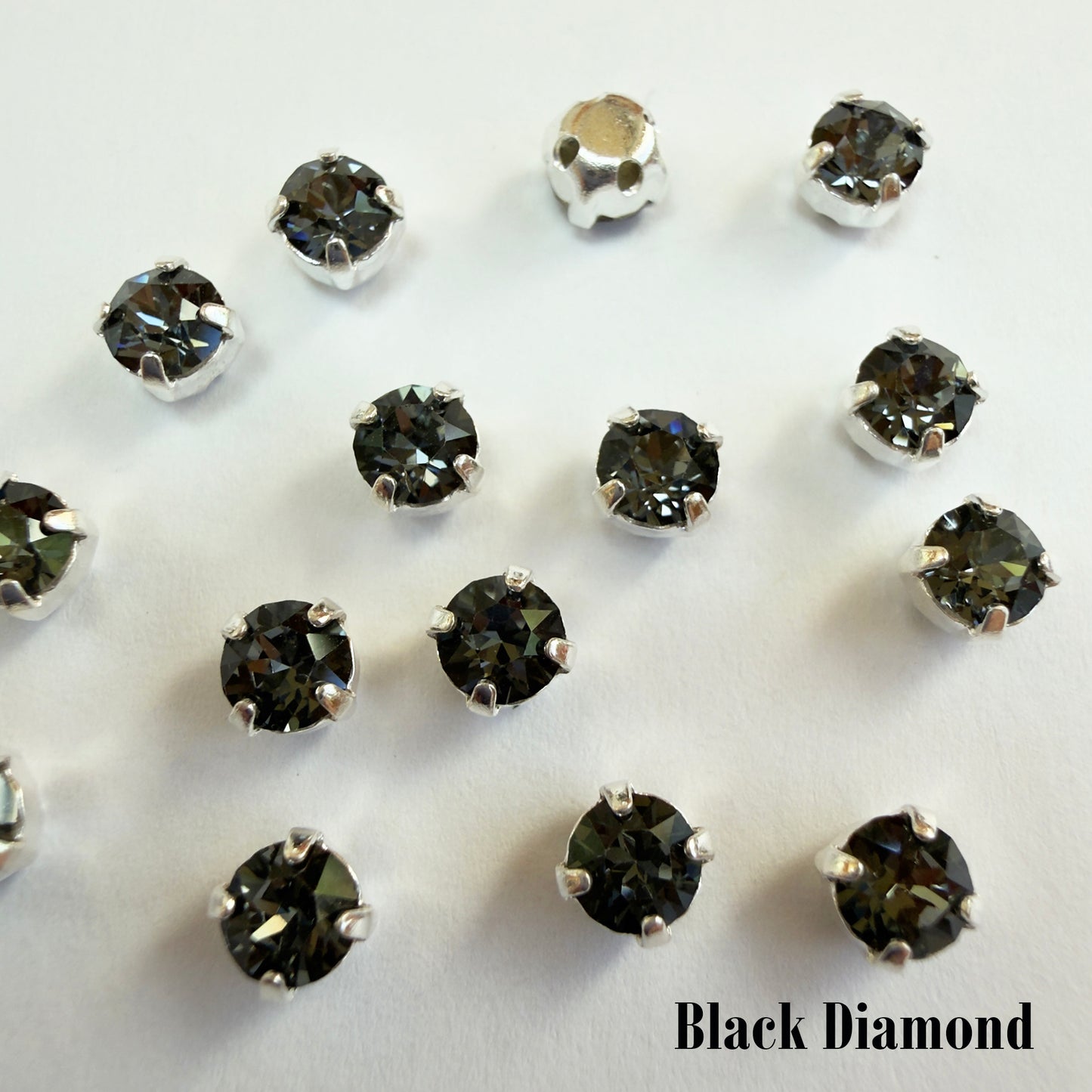 Swarovski Chaton Montees 16ss (3.8-4mm) in Silver Plated Settings - Choose Stone Color