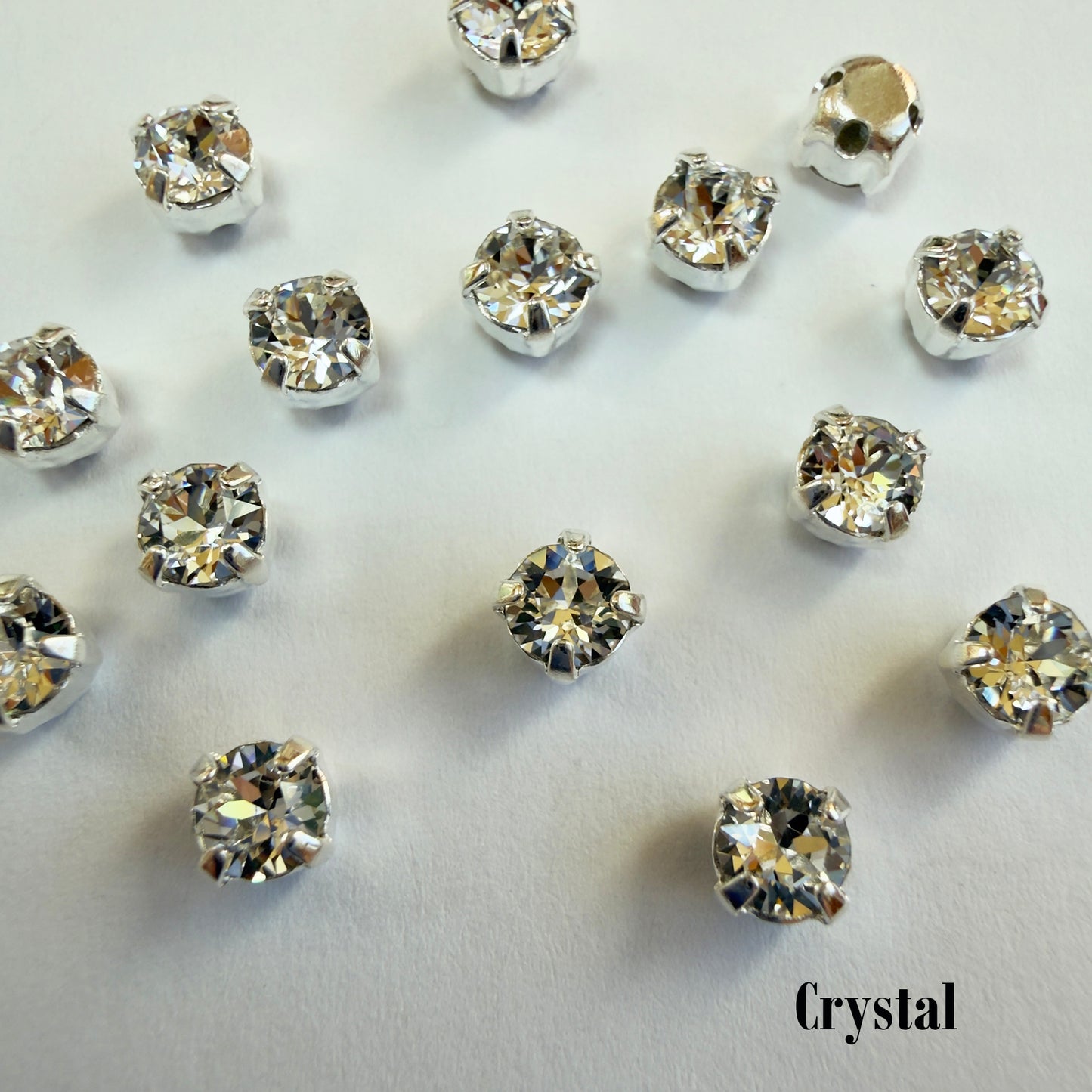 Swarovski Chaton Montees 16ss (3.8-4mm) in Silver Plated Settings - Choose Stone Color