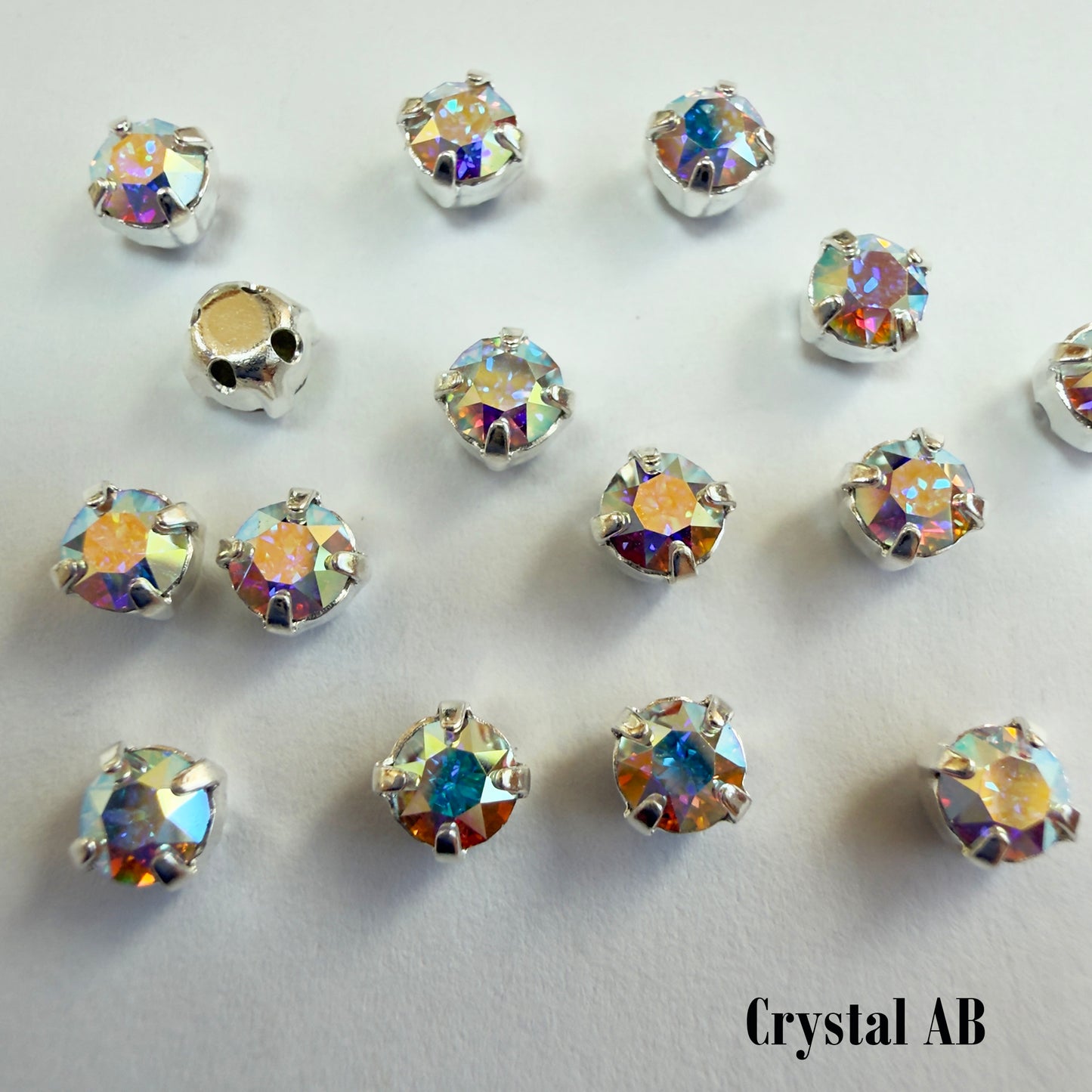 Swarovski Chaton Montees 16ss (3.8-4mm) in Silver Plated Settings - Choose Stone Color