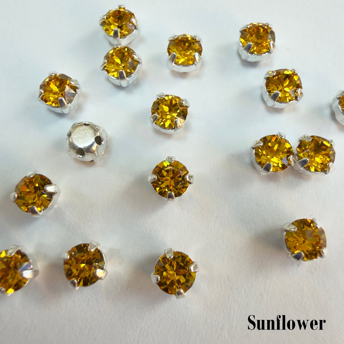Swarovski Chaton Montees 16ss (3.8-4mm) in Silver Plated Settings - Choose Stone Color
