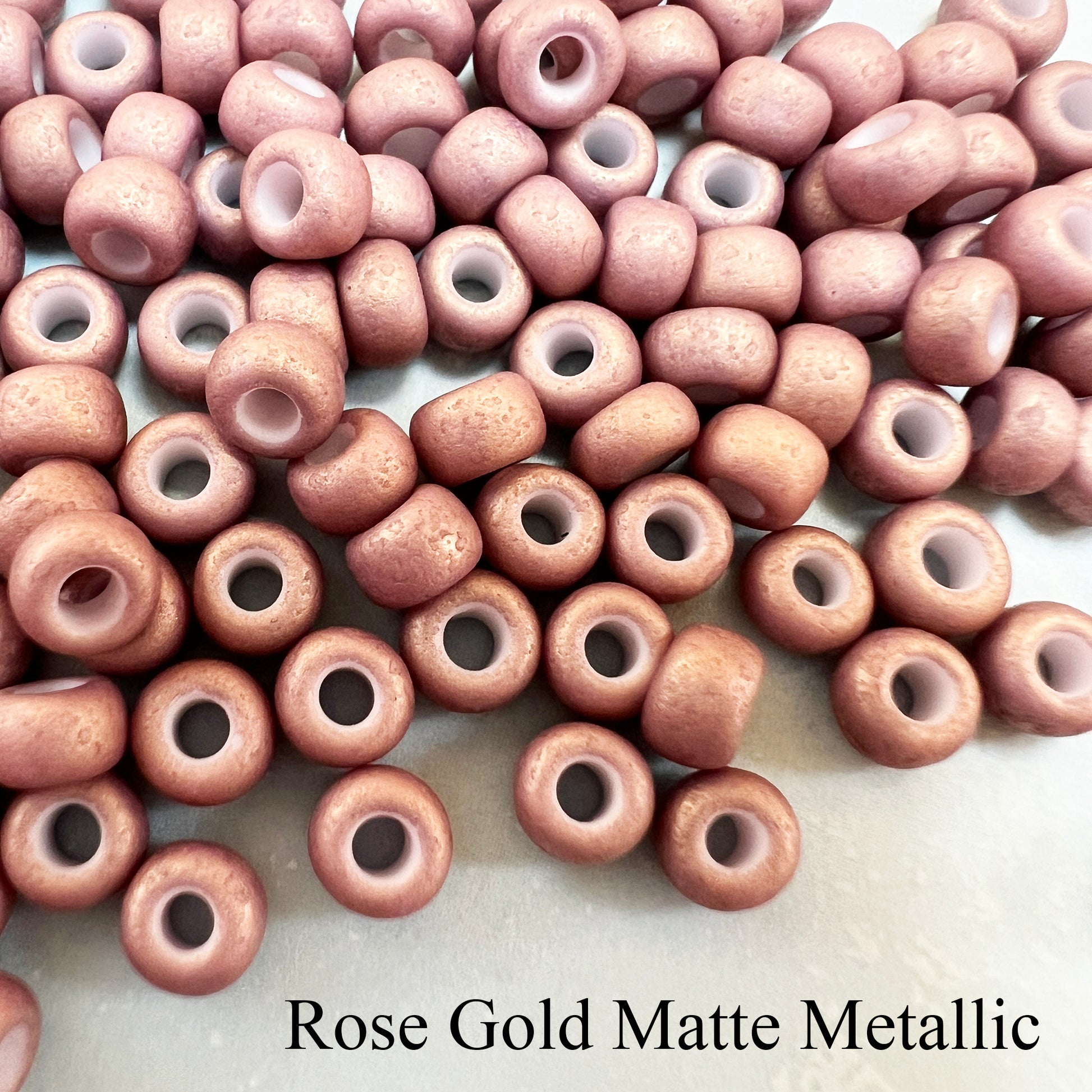 rose gold seed beads 6_0 Miyuki Matte Metallic Seed Beads