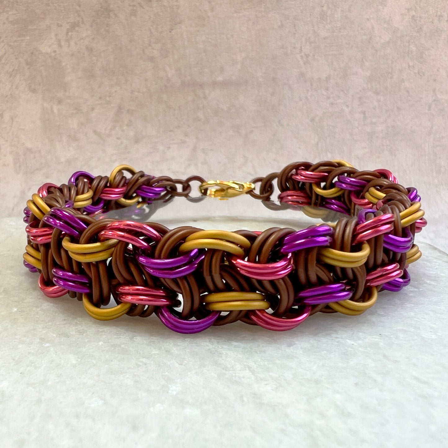 Kinged Vipera Berus Bracelet kit with FREE Video - Matte Brown, Rose, Matte Gold & Violet