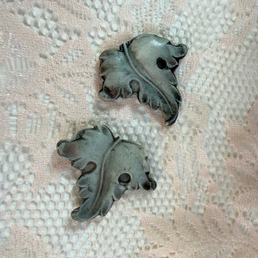 Acanthus Leaves (1" x 1 1/16") - Hand Made Ceramic - 2 per Package