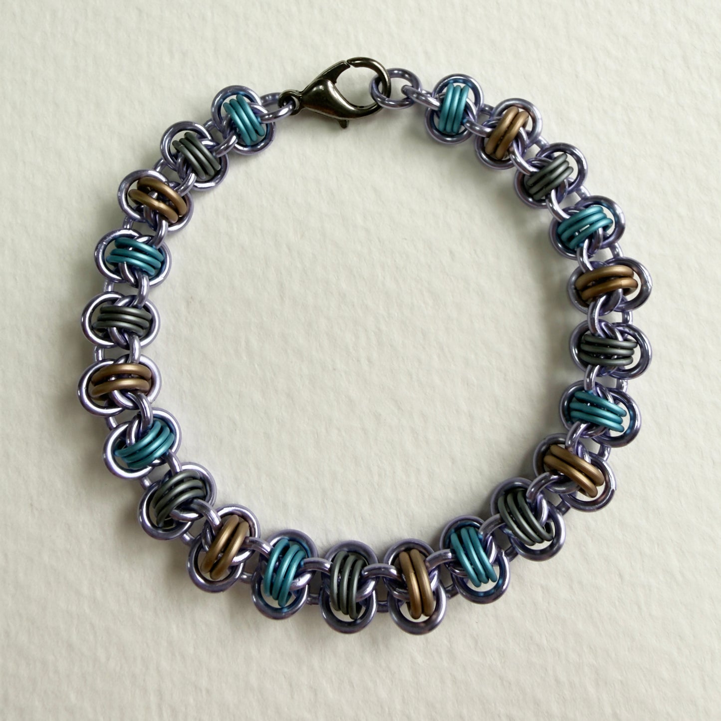 Barrel and Keg Weave Bracelet Kit with Free Video Class - Lavender with Matte Sky Blue, Champagne & Gunmetal