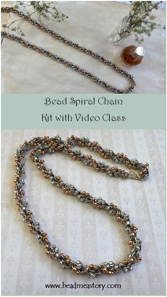 Bead Spiral Chain Necklace Kit and Video Class