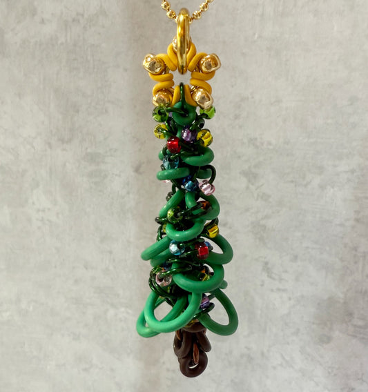 Beaded Holiday Tree Pendant Kit with Free Video Class - All Locked Up Weave