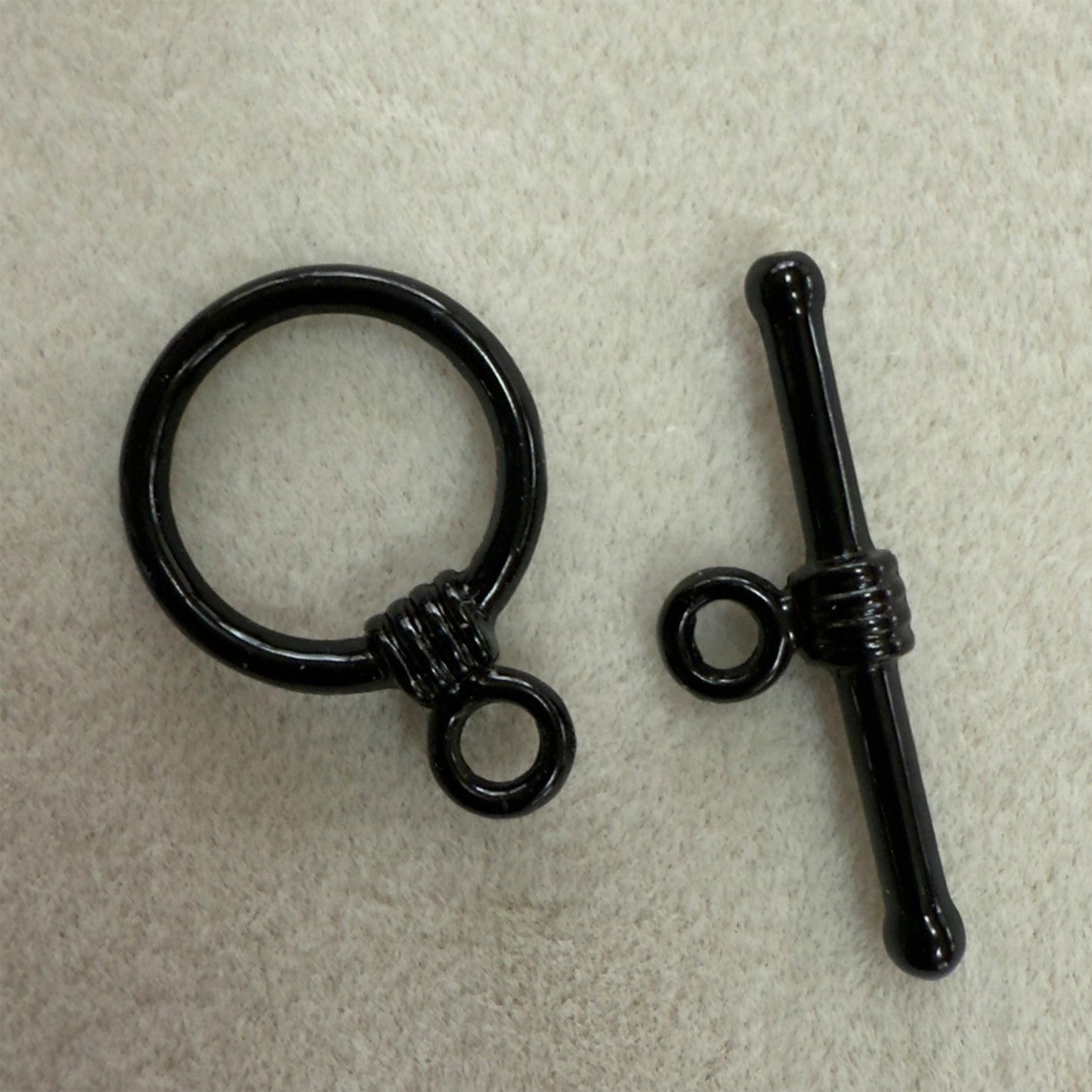 Black Enamel Toggle Clasp 1 Hole (1 piece) - choose size